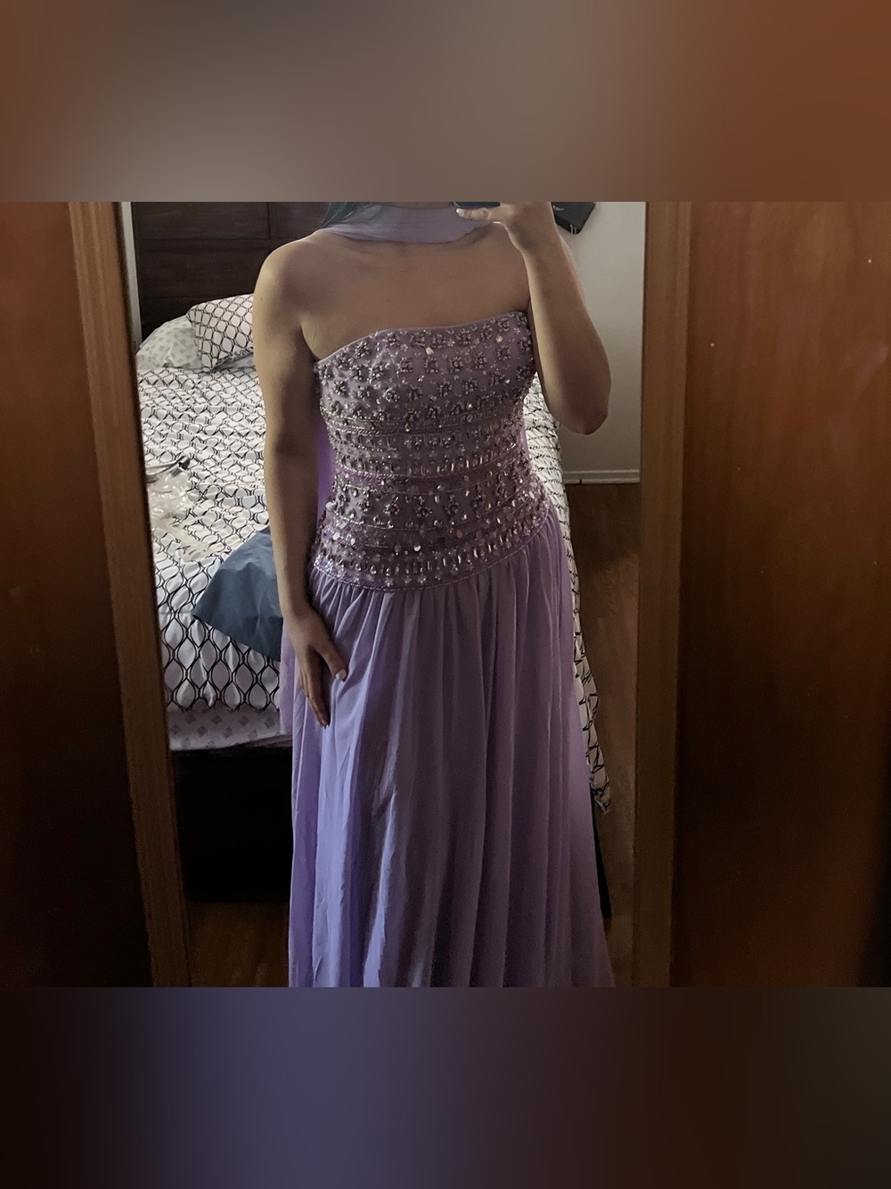 Lilac / lavender Embellished formal women dress - Picture 3 of 3